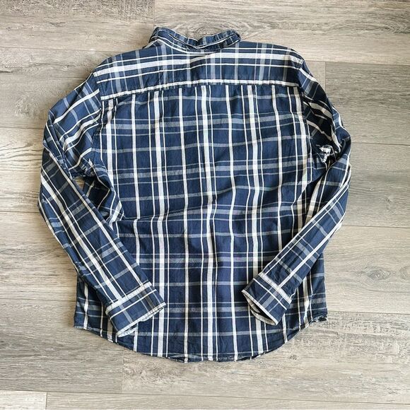 Levi's Navy and White Plaid Shirt - Picture 3 of 3